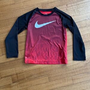 Nike Boy size 7 L  Long Sleeve Tee - Red and Black
